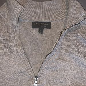 Large, Tan, Banana Republic Quarter-zip Pullover